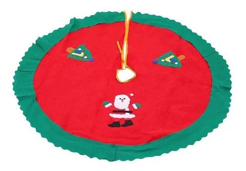 Faldón Pie Árbol De Navidad- Rojo Con Verde 86cm- Decoración