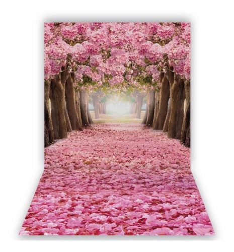 Fundo Fotográfico - Floresta Rosa Em Tecido 1,50 X 2,70