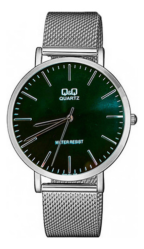Reloj Q&q Qyq Qa20j001y  Elegante Acero + Estuche 