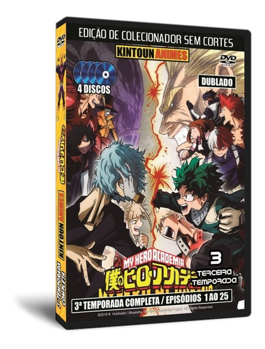 Dvd Boku No Hero Academia 3ª Temporada Completa E Dublada