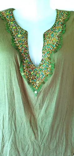 Blusa Modal Hindú Bordada Para Dama. Tm/l.