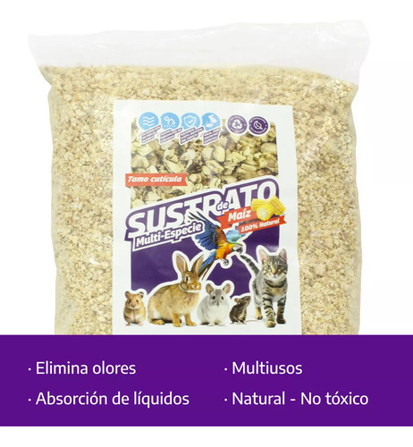 Sustrato De Maíz Roedores Conejos Absorbente Granulina 6 Kg