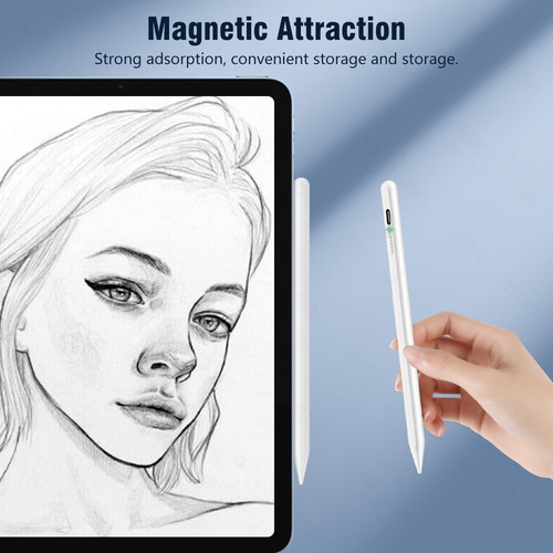 Caneta GOOJODOQ S Pen para iPad 2018-2021 - branca