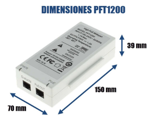 Inyector Poe Estandar 802.3af / At 15w Hi Poe Dahua Pft1200