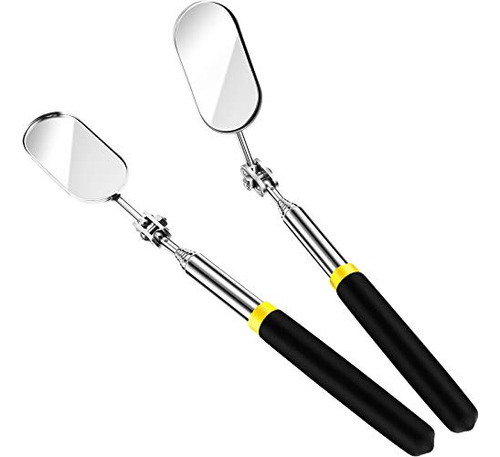 2 Pieces Telescoping Inspection Mirror Eyelash Inspecti...