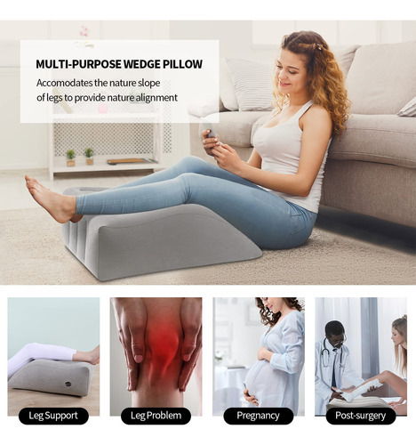 Cojín Inflable Para Levantar Piernas, Almohada Para Culo Color Gris