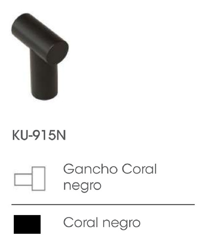 Kubo Perchero Negro Mate Redondo Coral 915n 