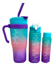 Comprar Set De 3 Botellas De Figuras 2d Celeste Y+gift Miniagenda