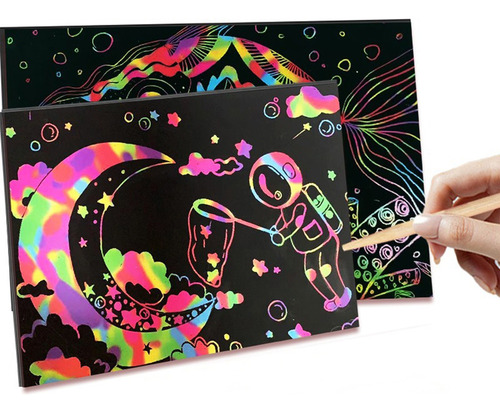 Xyl Set S Scratch Paper Art, 50 Piezas, Papel De Rascar