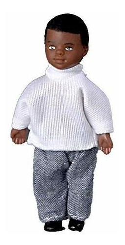 Muñeca - Dollhouse Miniature 1:12 Scale People Black Little 