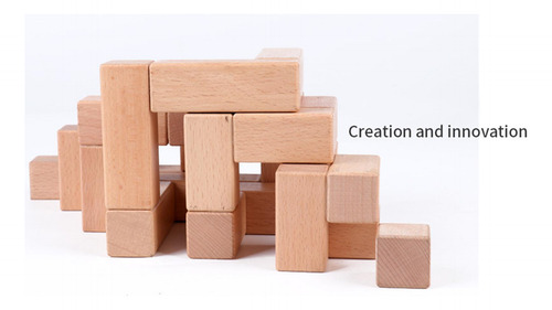 Puzzle Cube Building Blocks Alivio Del Color De Madera