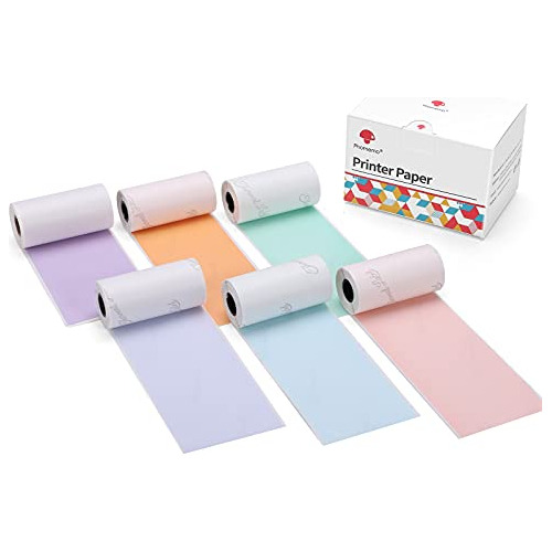 6 Rollos De Papel Adhesivo De Color Mini Impresora M02/...