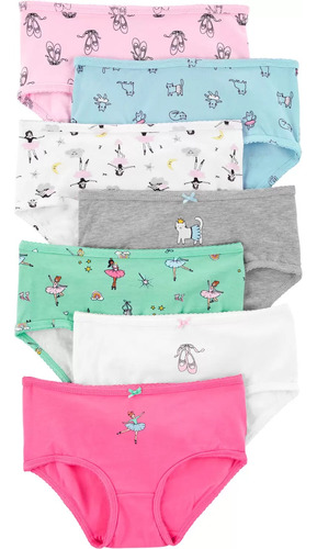 Pantys Cucos Para Niñas, Carters Set X7 Unidades Talla: 4/5