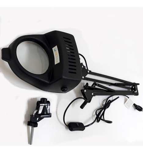 Imagen 2 de 6 de Lupa 3x Lampara Led Incluida Cosmetologia Depilación Negra