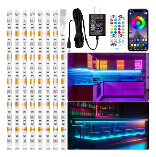 Kit 8 Luces Rgb Para Gabinete Con Control Remoto