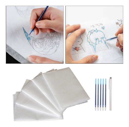 5xfabric Transfer Paper Soluble En Agua Bordado