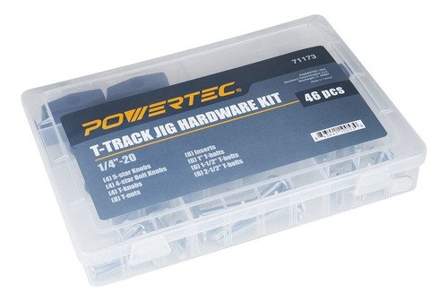 Powertec 71173 - Kit De Herramientas De GuĂa En T Con Pomos