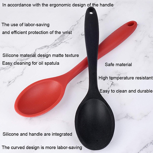 Juego2 Cucharas Silicona Antiadherentes Resistentes Al Calor