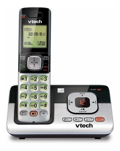Teléfono VTech CS6829 inalámbrico - color negro/plateado