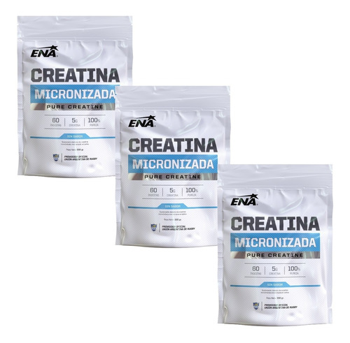 3 Creatina Micronizada X 300gr - Fuerza Y Potencia