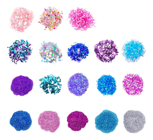 Pack De 18 Frascos De Glitter Para Arte Y Manualidades