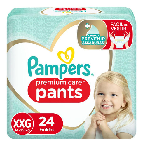 Fralda Descartável Infantil Pants Pampers Premium Care XXG Pacote 24 Unidades