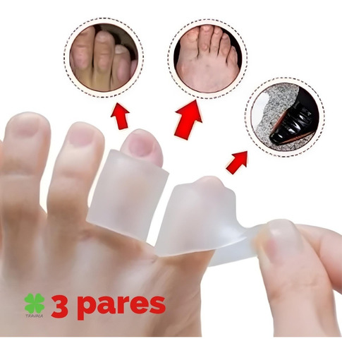 Imagem 1 de 10 de 6 Aneis Protetores Para Os Dedos Pés Em Silicone Anti-calos