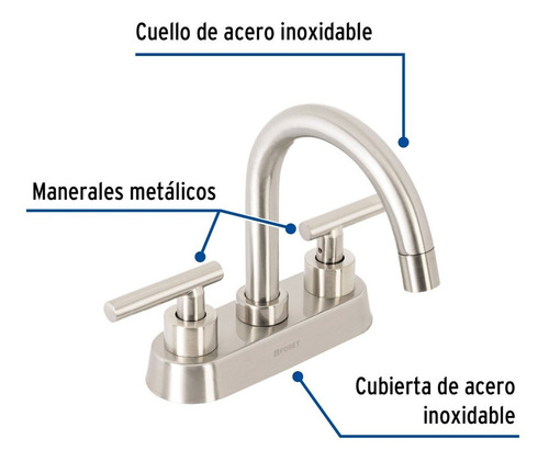 Llave Mezcladora Para Lavabo Con Manerales De Palanca Satin
