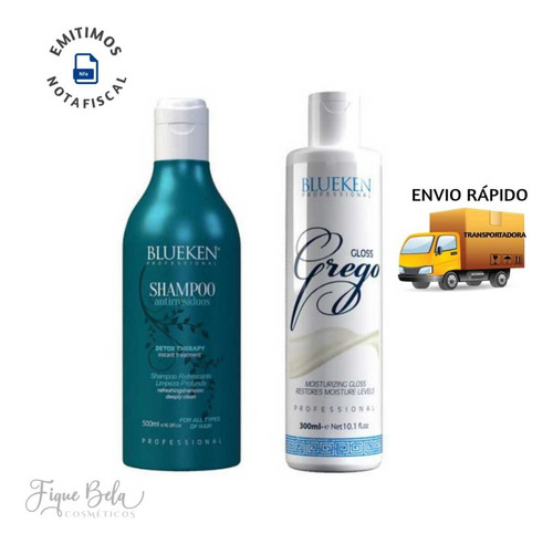 Progressiva Grego 300ml + Shampoo Detox Blueken 500ml