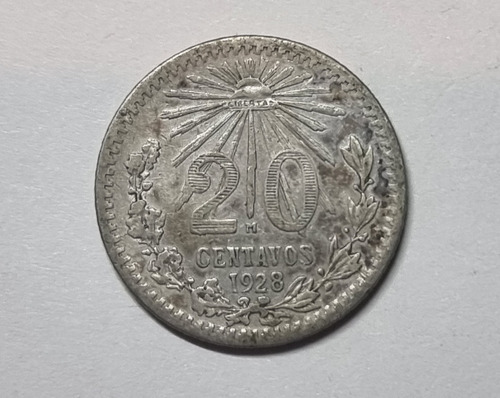 Moneda 20 Centavos 1928 Antigua