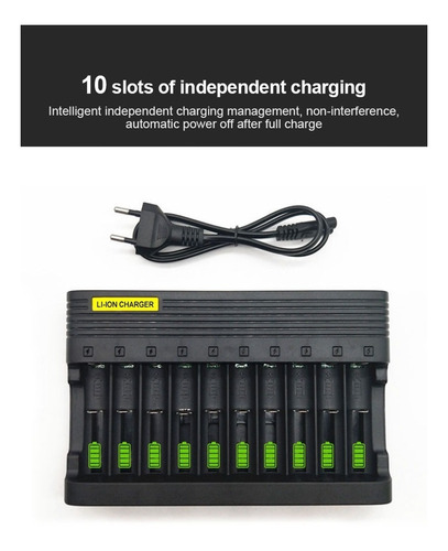 Imagen 3 de 3 de Multicargador Inteligente Para 10 Pilas Recargables