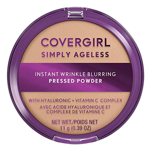 Base de maquillaje en polvo CoverGirl Simply Ageless COVERGIRL Instant Wrinkle Blurring Pressed Powder tono 210 classic ivory - 11g