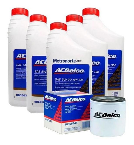 Kit Troca Oleo 5w30 Semi Filtro Vectra 2011 Acdelco Acdelco