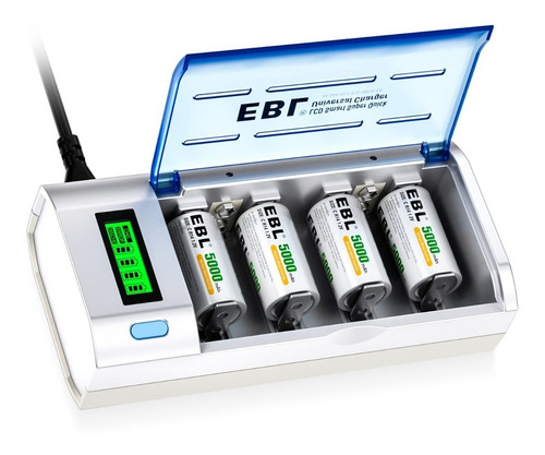 4 Pila Recargable  C  5000 Mah Ni-mh + Cargador Ebl