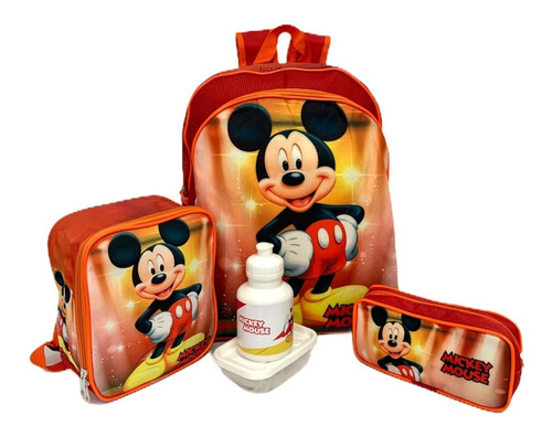 Kit Mochila Infantil Escolar Meninos Mickey Mouse Costa M F5