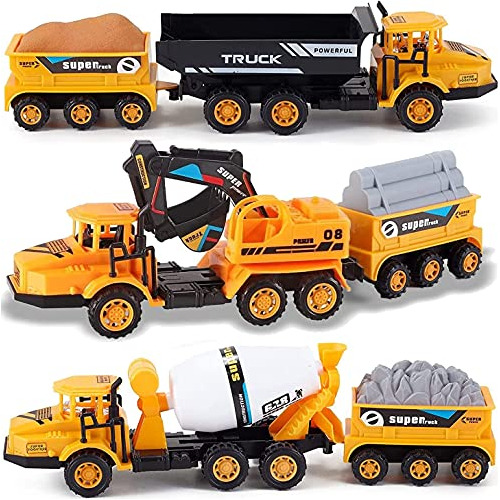 Big Rig Construction Tow Trucks W Trailers Toy Cargo Tr...