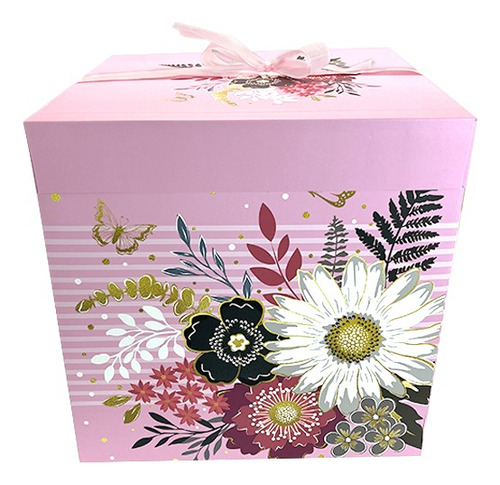 Caja De Regalo Sorpresa Desayuno Plegable 15cm Flores 5049