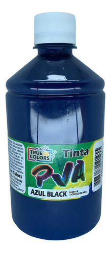 Tinta Pva Para Artesanato Fosca 500ml True Colors Cor Azul Black