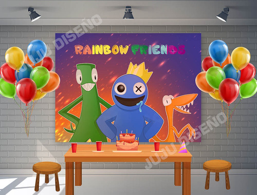Fondo De Tela De Rainbow Friends Eventos Fiestas Cumpleaños