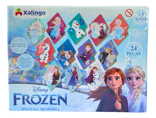 Jogo Da Memória Frozen Disney 24 Peças Infantil Xalingo