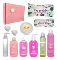 Comprar Caja Zen Regalo Mujer Relax Set X11 Rosas Aroma Spa Kit N119