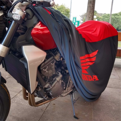 Capa Para Moto Honda Cbr 600rr Cbr 600f Cb 600 Hornet Tam.m Cor Preto E Vermelho