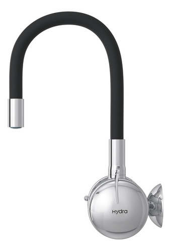 Torneira Elétrica Flexível De Parede Para Cozinha Hydra Cor Preto / Metalizado 220v