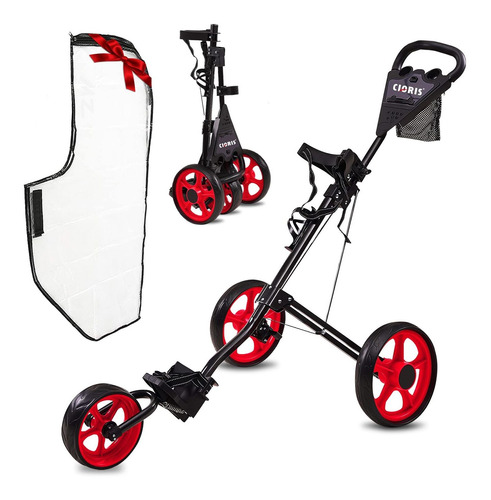 Mz Mzeat Carrito Golf Plegable 3 Rueda Para Portatil Soporte