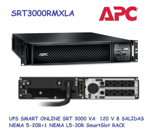 Ups Smart Online Srt 3000 Va  120 V 8 Salidas Rack Marca Apc