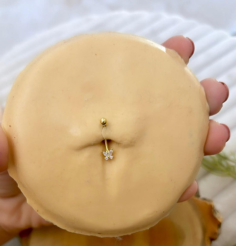 Piercing Intimo Genitál Umbigo Rook Coração Aço Cirúrgico Cor Borboleta Delicada Dourada