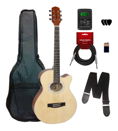 Violão Giannini Elétrico Gsf1 Gnf1 Gdc1 Kit Bag E Acessórios