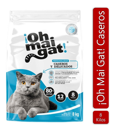Imagen 1 de 2 de Alimento Oh Mai Gat Caseros Y Delicados 8 Kilos