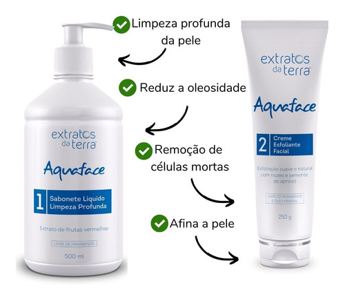 Imagem 2 de 9 de Kit Limpeza De Pele Iniciante Completo Extratos Da Terra