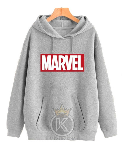 Poleron Marvel Logo + Jockey Gorro - Superheroes - Estampaking